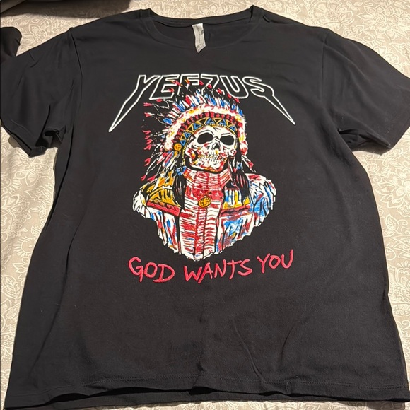 Yeezy Black 'God Wants You' Graphic Tee - Picture 1 of 3
